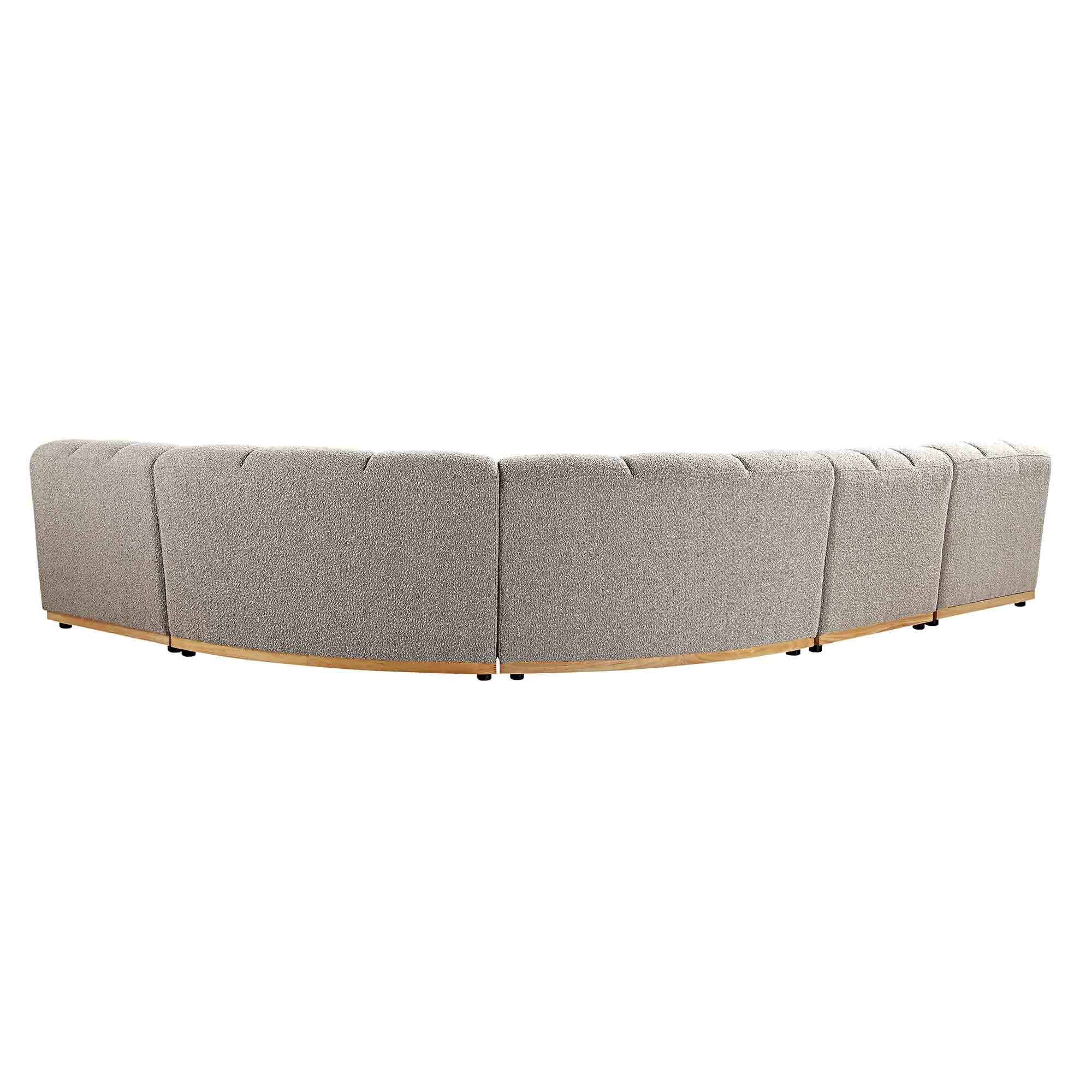 Granvia Taupe Boucle Sectional Sofa, 5-Seater Grand L-Shaped Sofa