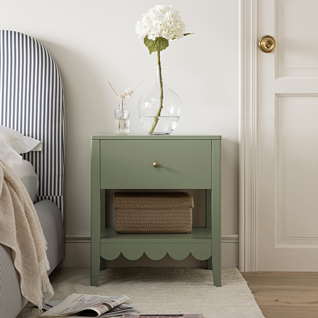 Henley Scalloped Edge Nightstand with Drawer, Sage Green — free download