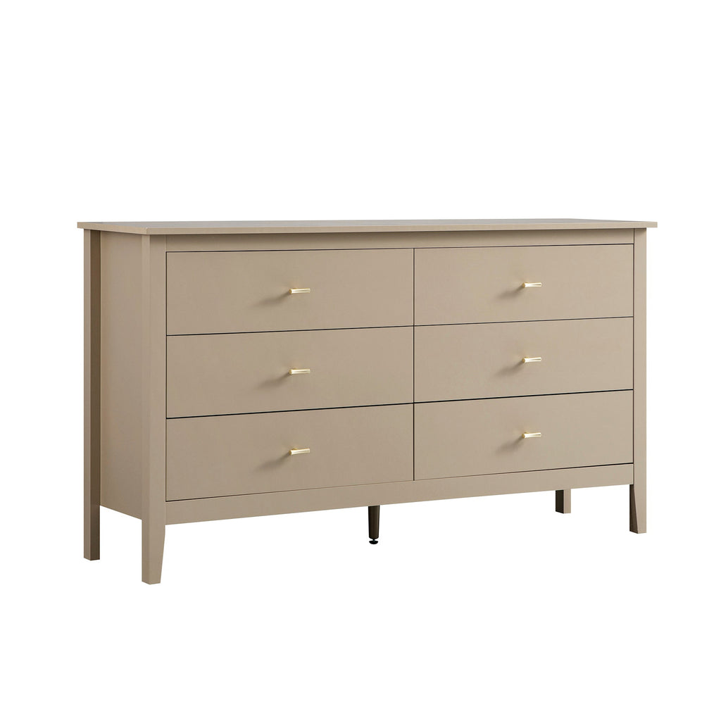 Oakham 6-Drawer Dresser, Deep Greige | daals.com