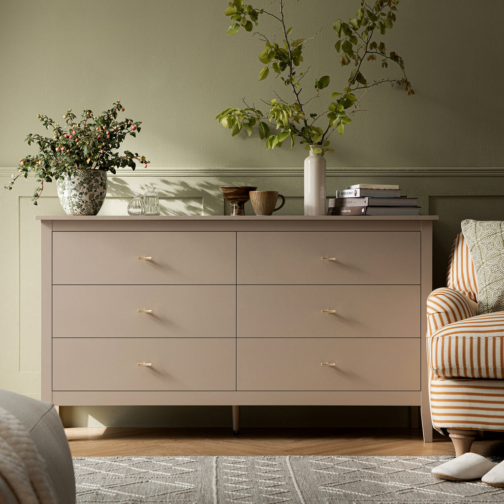 Oakham 6-Drawer Dresser, Deep Greige | daals.com