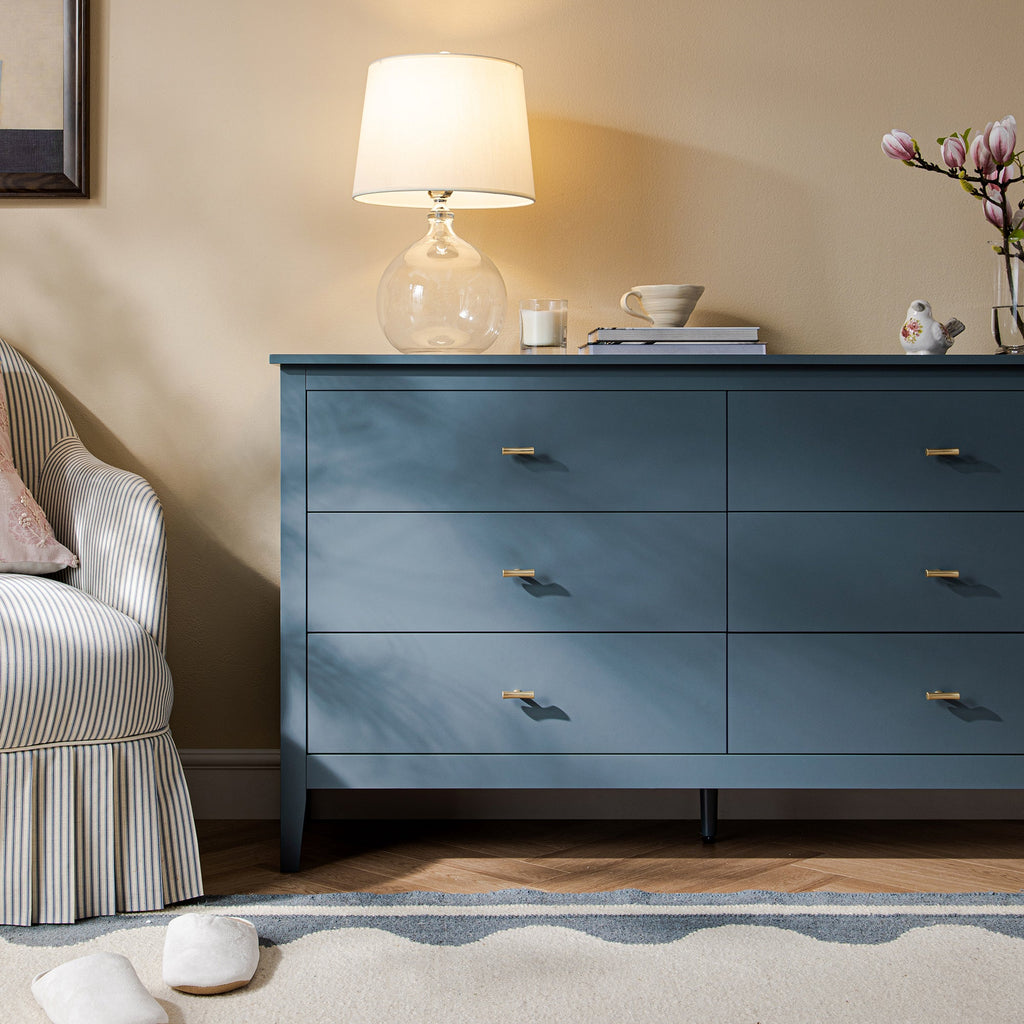 Oakham 6-Drawer Dresser, Stormy Blue | daals.com Oakham 6-Drawer Dresser, Stormy Blue | daals.com