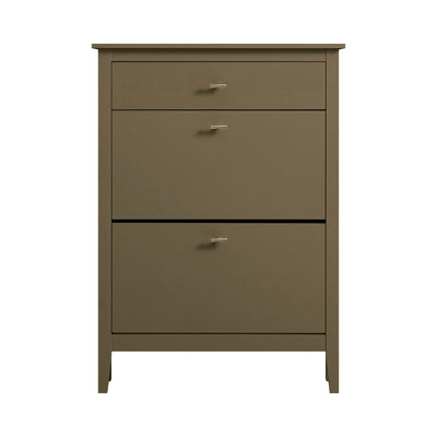 Oakham 2-Tier Shoe Cabinet with Top Drawer, Olive Grove