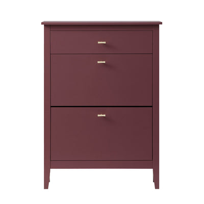 Oakham 2-Tier Shoe Cabinet with Top Drawer, Wild Cherry