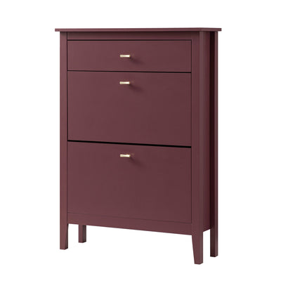 Oakham 2-Tier Shoe Cabinet with Top Drawer, Wild Cherry