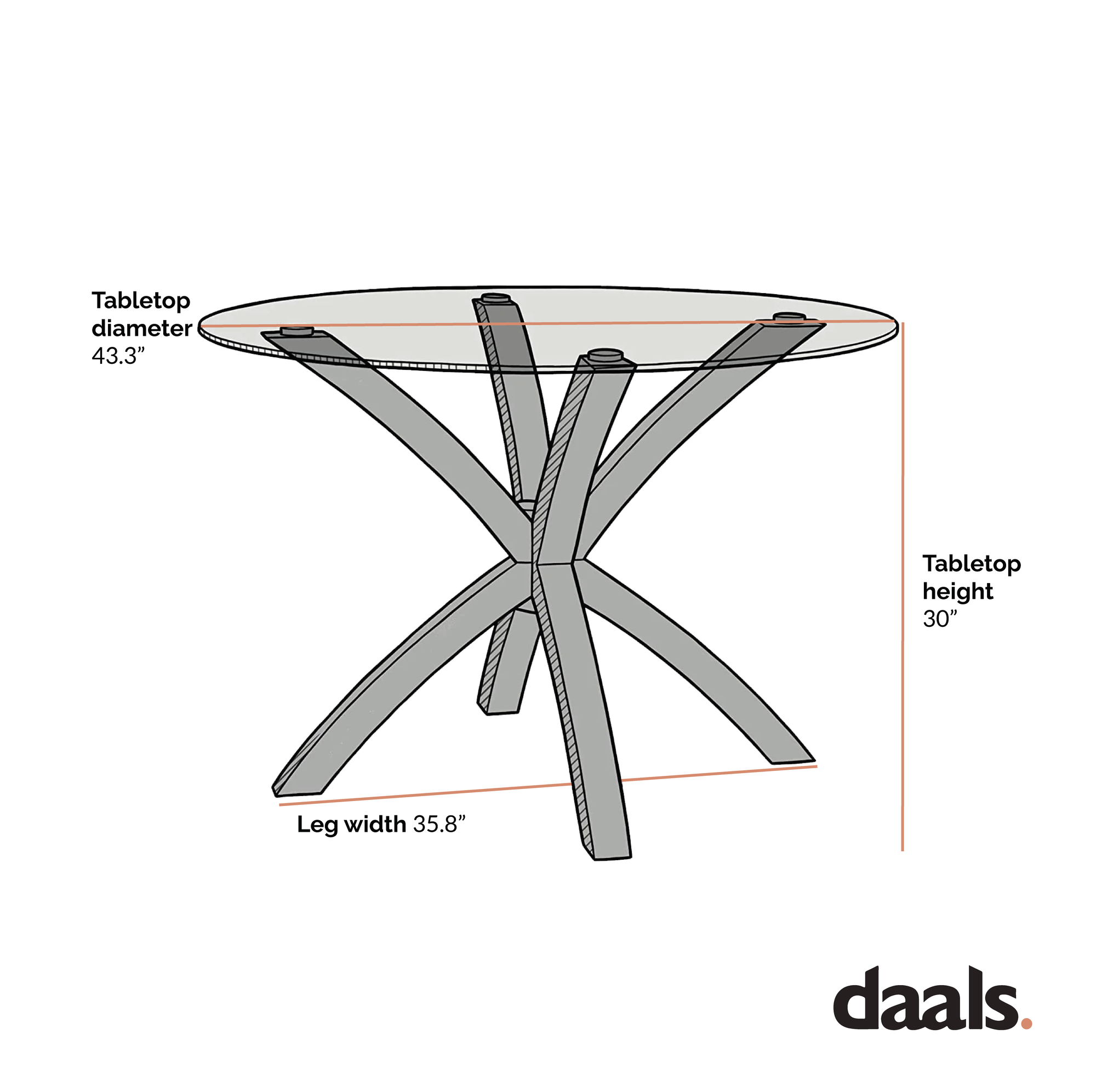 Lugano Round Glass Top Dining Table with Solid Oak Legs