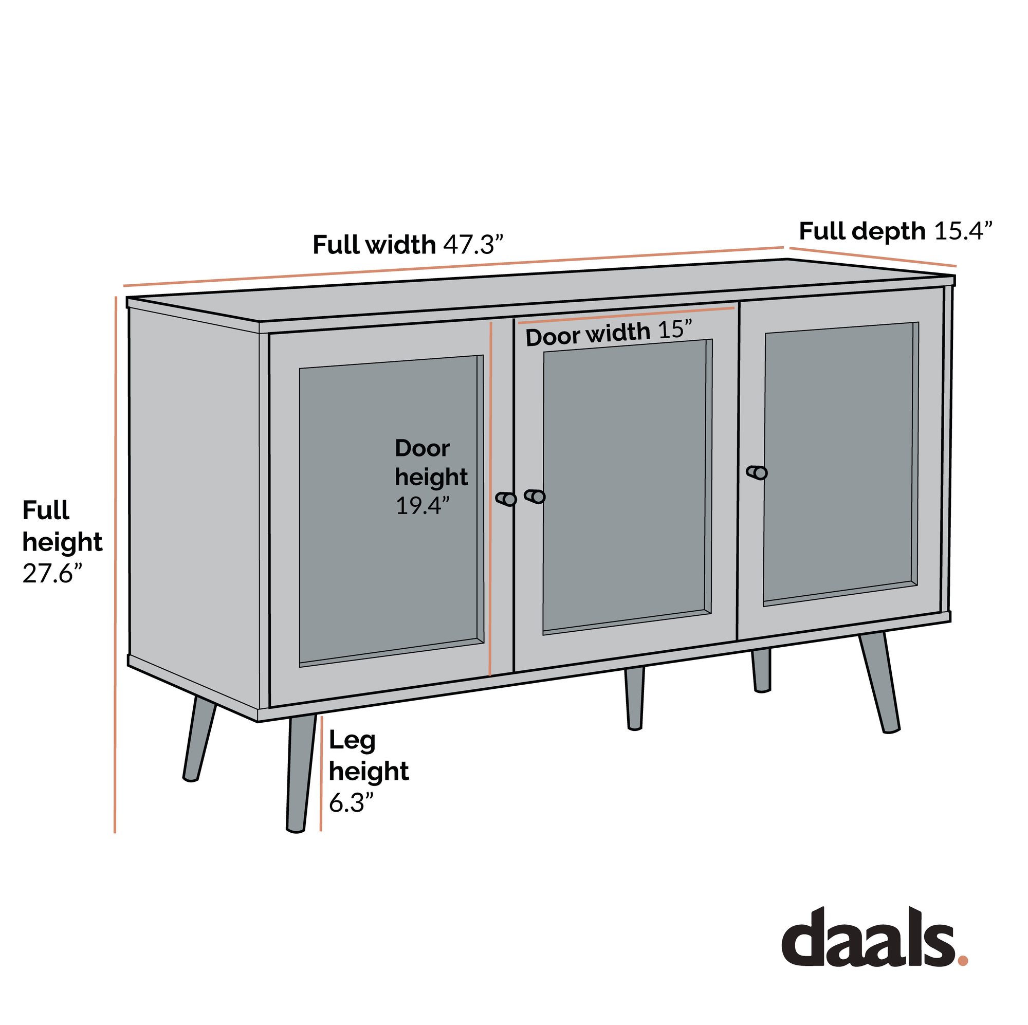 Frances Woven Rattan 3-Door Sideboard, Natural