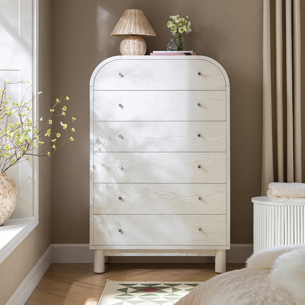 tall dresser white Homfa 5 Drawer White Dresser, Tall Storage Cabinet Chest of Drawers fo –  myhomfa main image 1