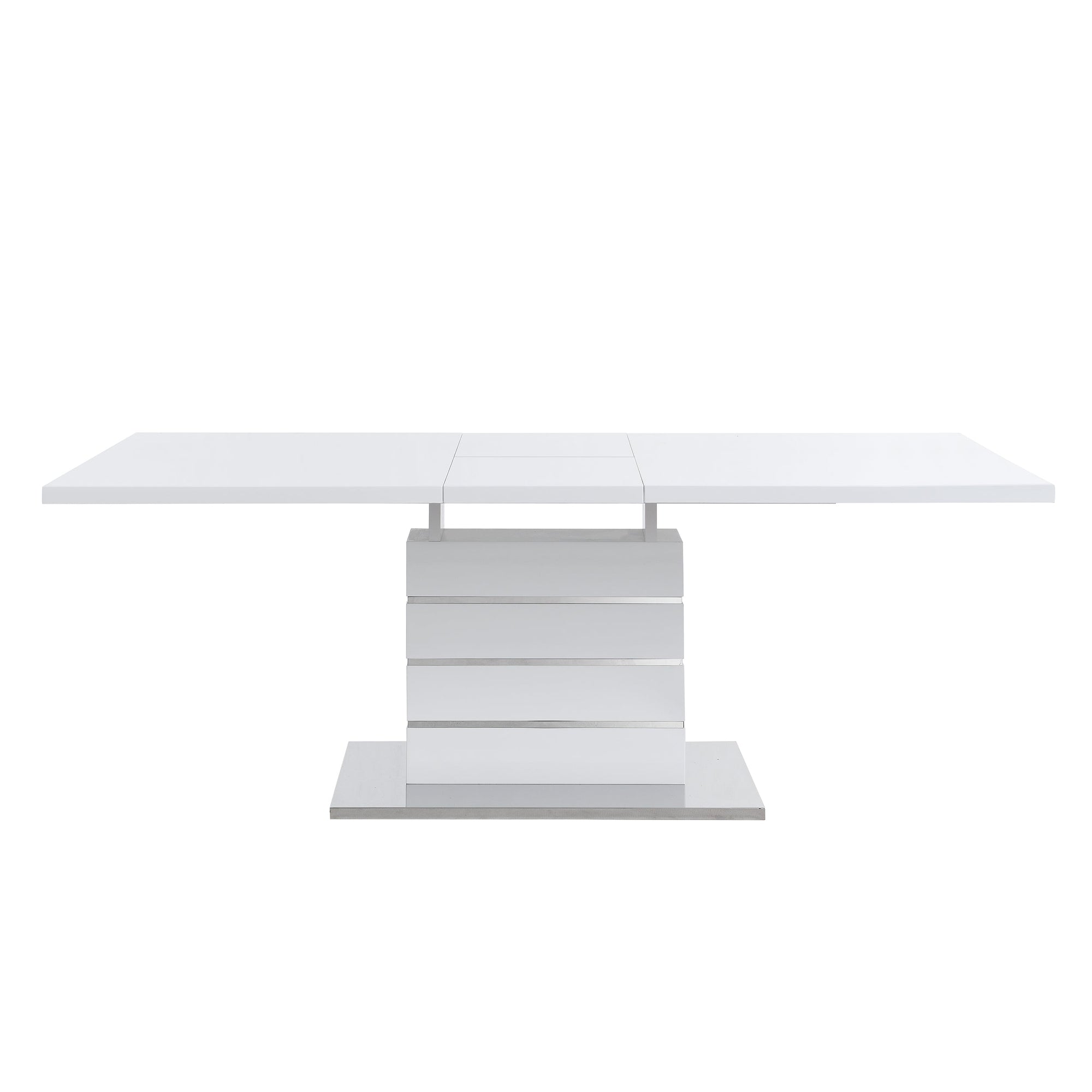 Hayne High Gloss 6 to 8 Seater White Extending Dining Table