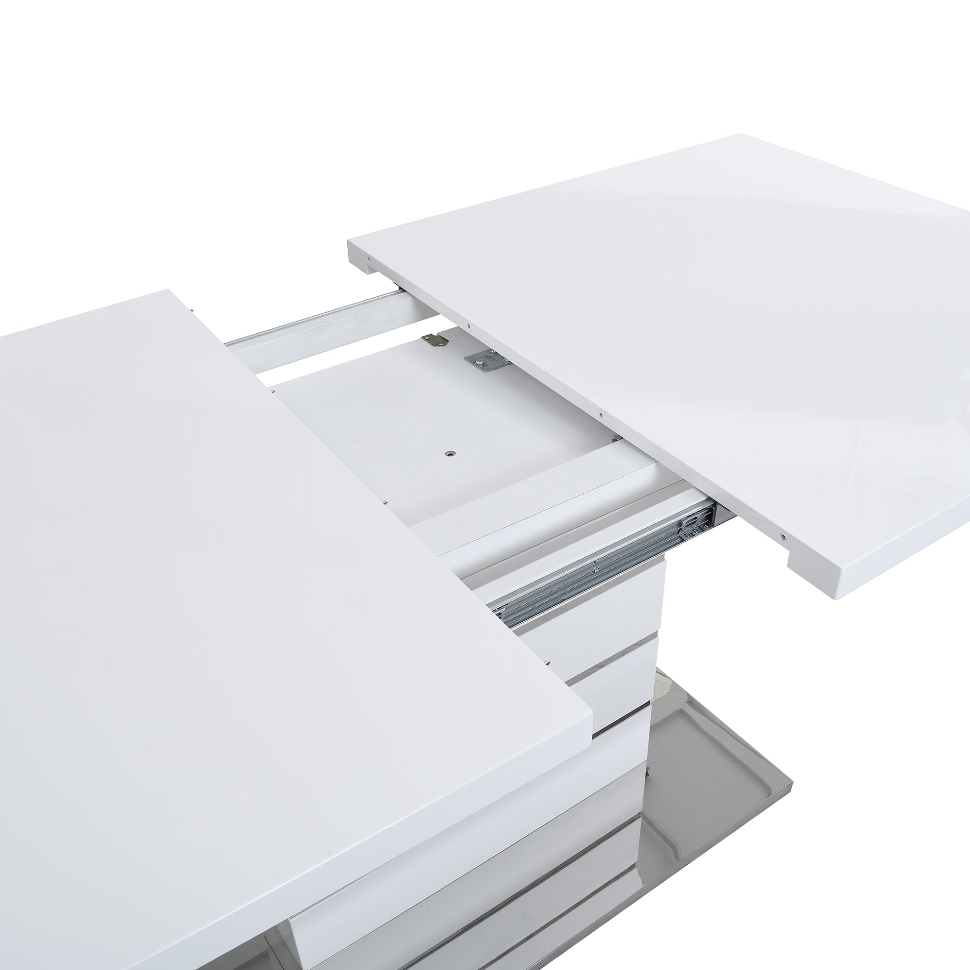 Hayne High Gloss 6 to 8 Seater White Extending Dining Table