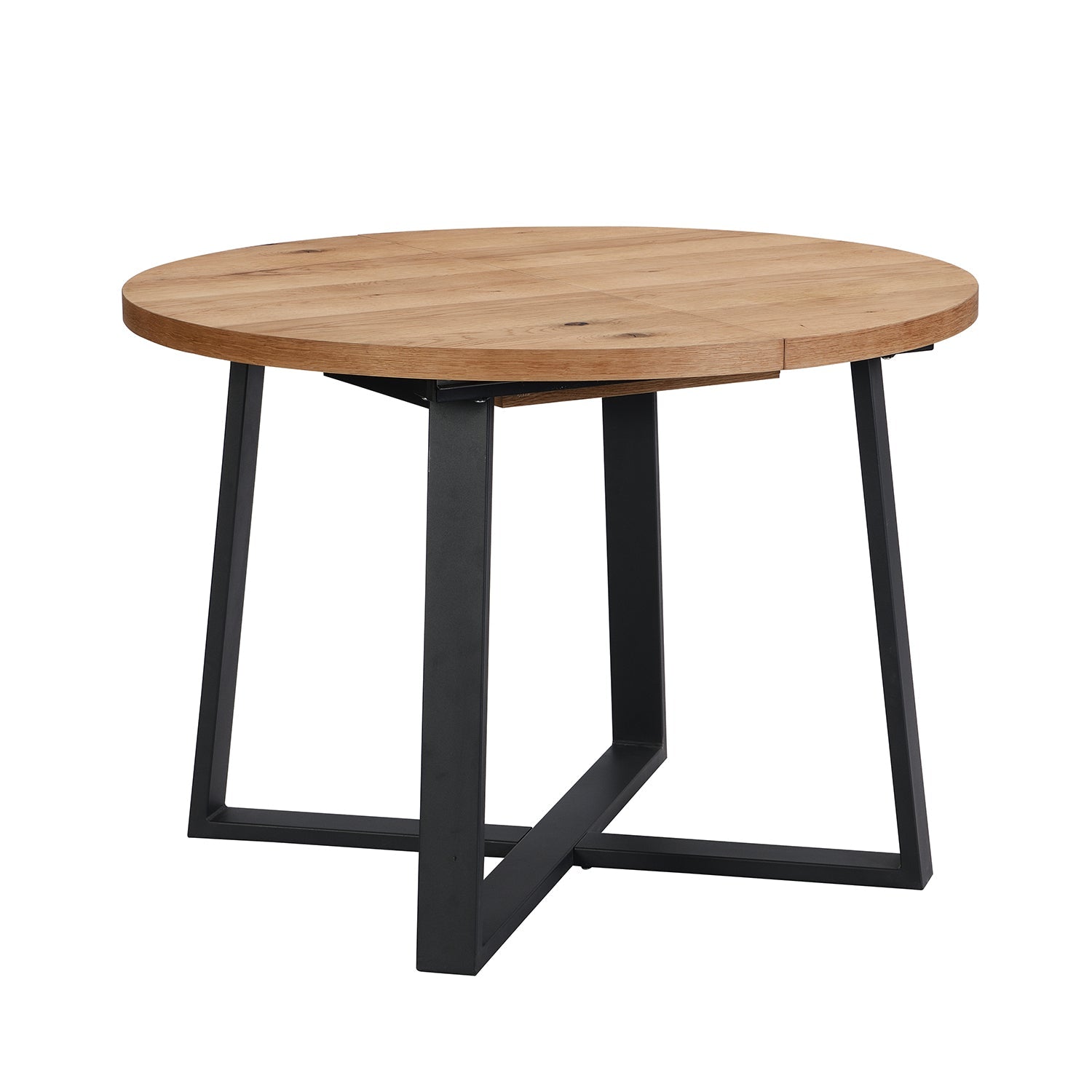 BERN Extending Round Dining Table with Metal Legs