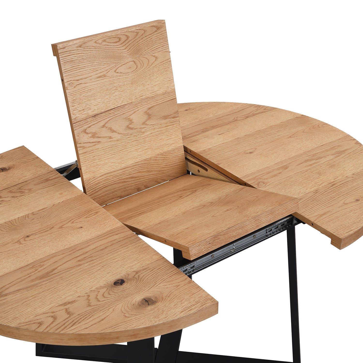 BERN Extending Round Dining Table with Metal Legs