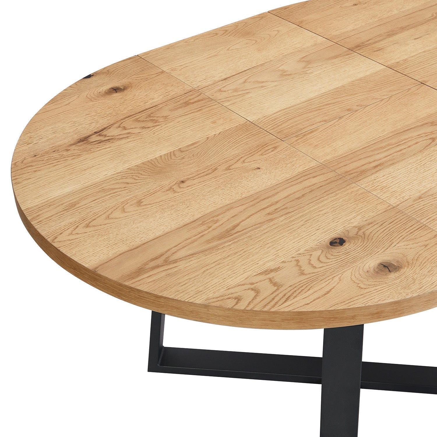 BERN Extending Round Dining Table with Metal Legs