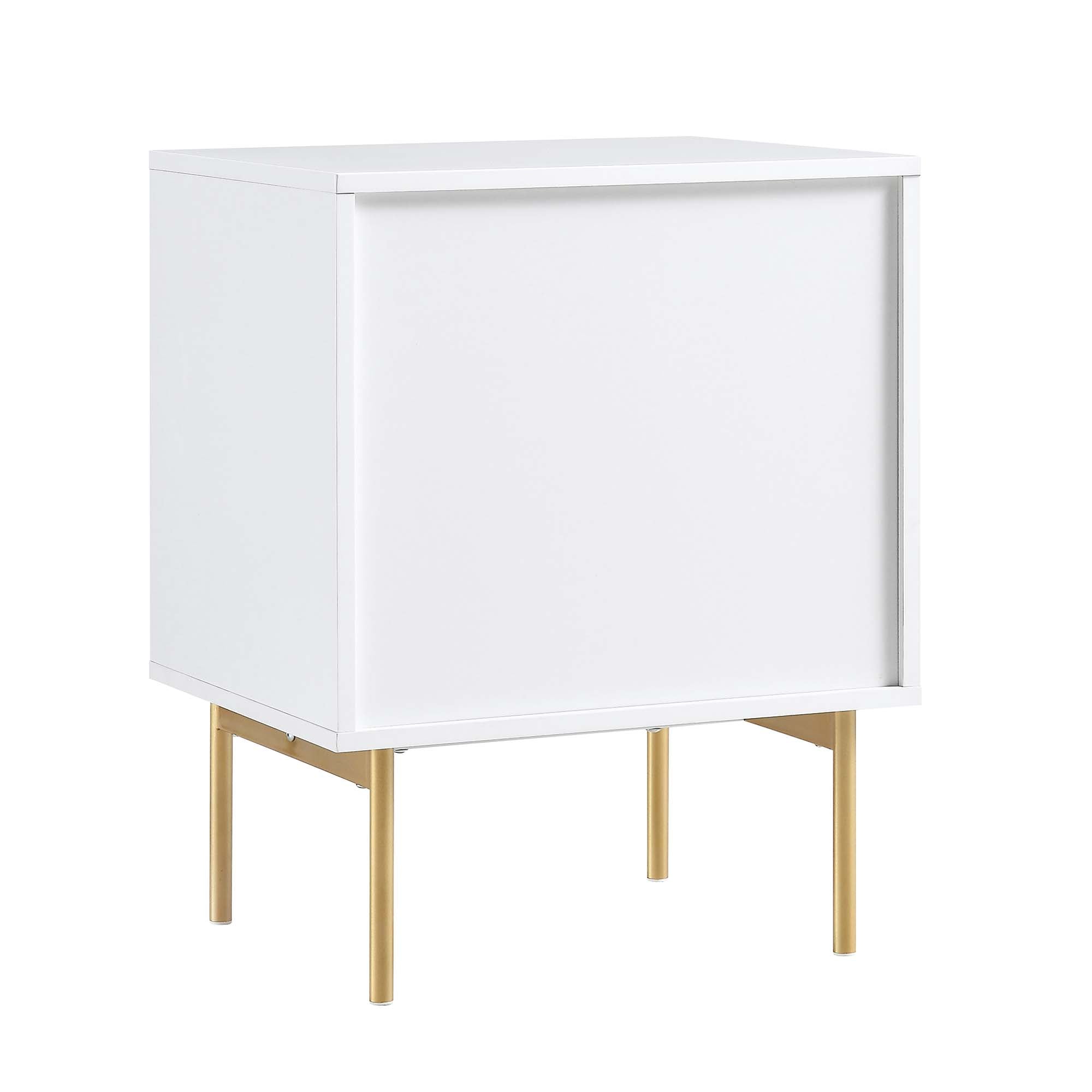Richmond Ridged 2 Drawer Nightstand, Matte White