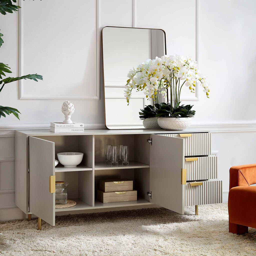 Richmond Ridged Large Sideboard, Matte Taupe | daals.com
