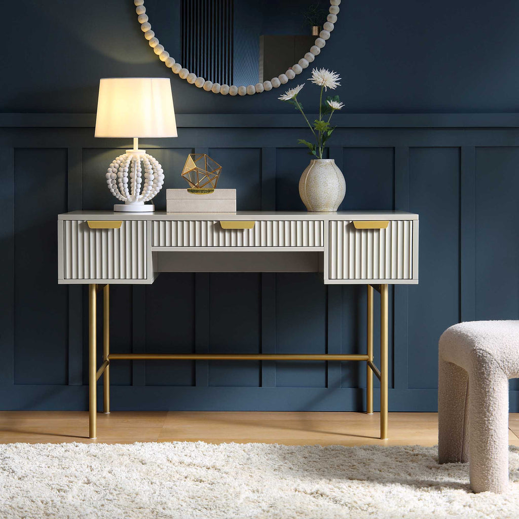 Richmond Ridged Vanity Table, Matte Taupe | daals.com