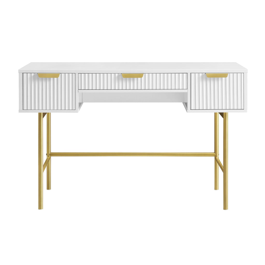 Richmond Ridged Vanity Table, Matte White | daals.com