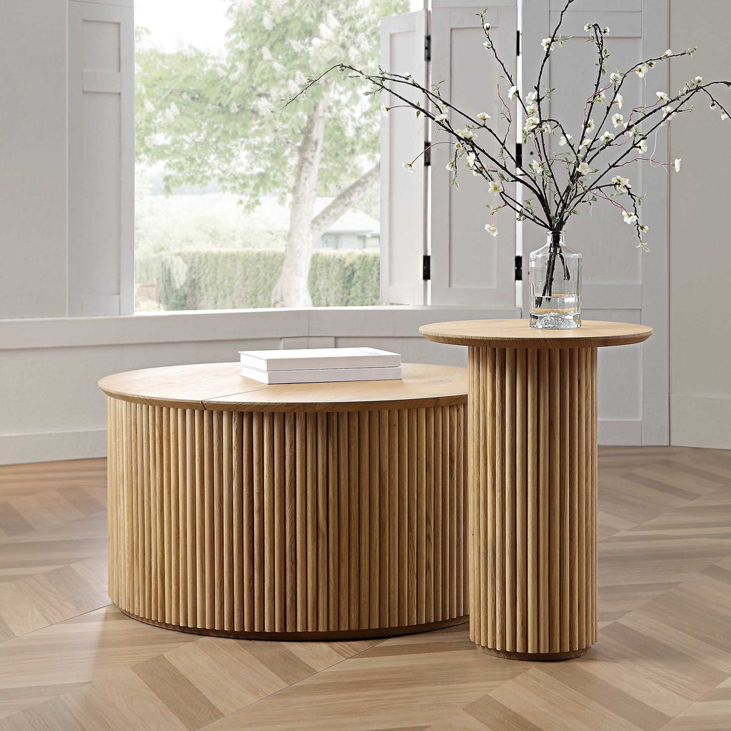 Maru Oak Round Side Table, Oak | daals.com