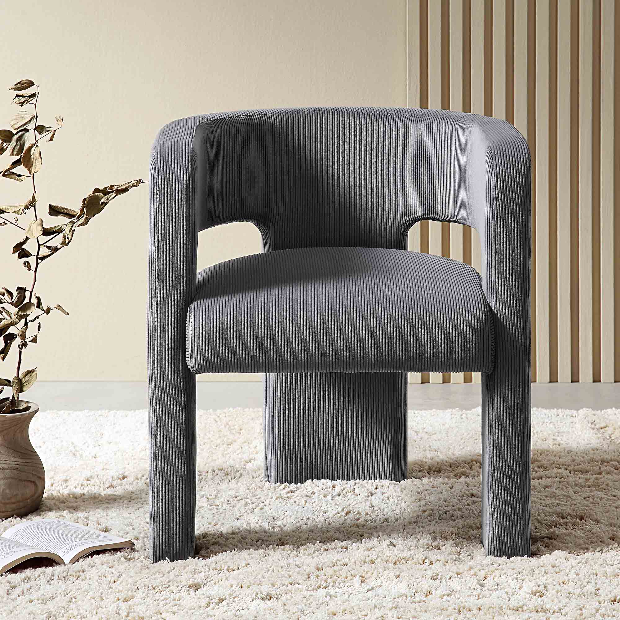 Greenwich Gray Corduroy Dining Chair