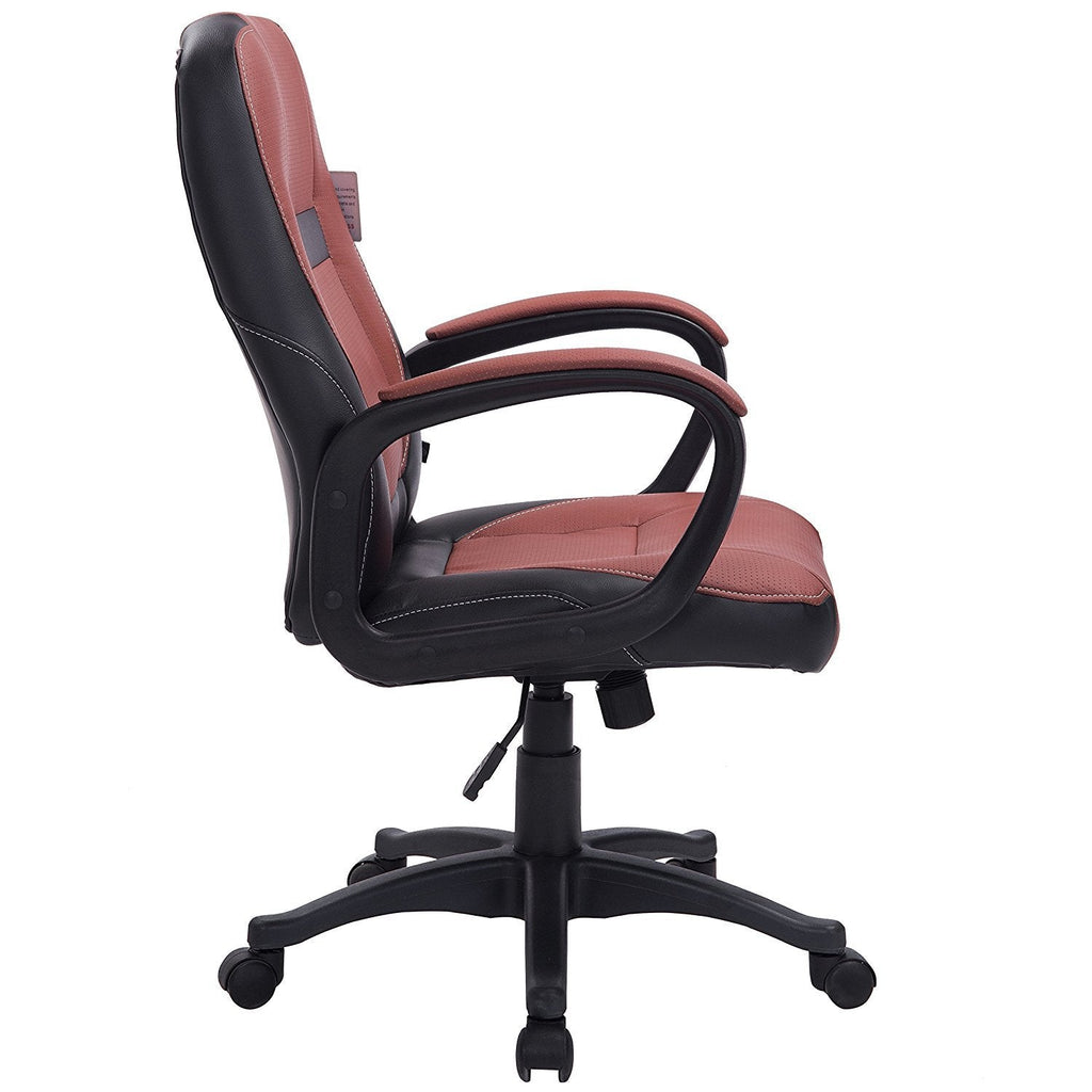 Swivel Office Desk Chair MO19 Brown PU Leather | daals.com