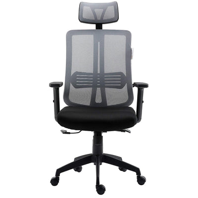 Gray Mesh High Back Executive Office Chair Swivel Desk Chair with Synchro-Tilt, Adjustable Armrest & Headrest