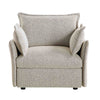 Byron Pillow Edge Mist Gray Boucle Sectional Sofa, 1-Seater