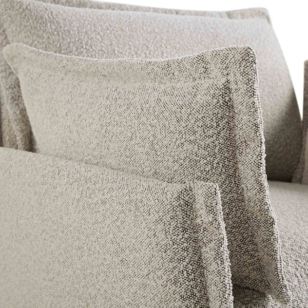 Byron Pillow Edge Mist Gray Boucle Sectional Sofa, 1-Seater