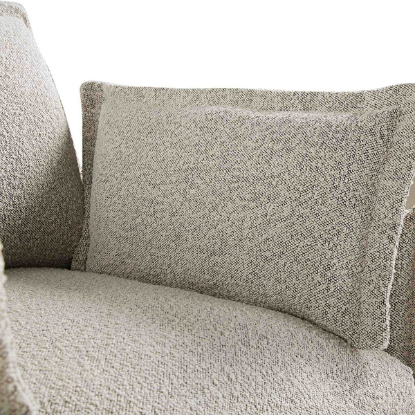 Byron Pillow Edge Mist Gray Boucle Sectional Sofa, 2-Seater