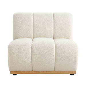 Granvia Ecru Boucle Sectional Sofa, 1-Seater Armless Sofa
