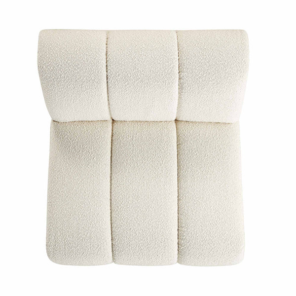 Granvia Ecru Boucle Sectional Sofa, 1-Seater Armless Sofa