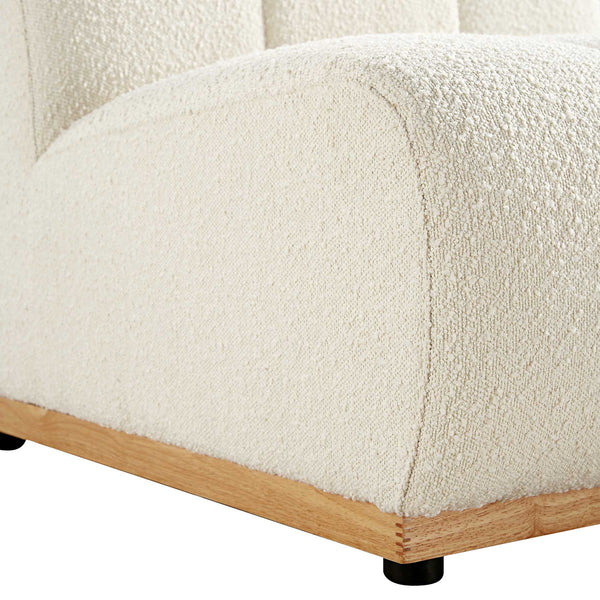 Granvia Ecru Boucle Sectional Sofa, 1-Seater Armless Sofa