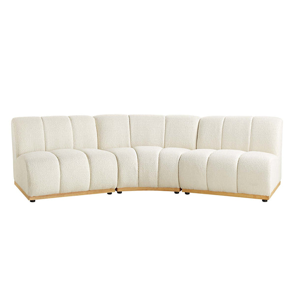 Granvia Ecru Boucle Sectional Sofa, 3-Seater Corner Sofa
