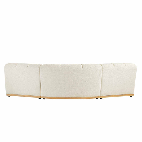 Granvia Ecru Boucle Sectional Sofa, 3-Seater Corner Sofa