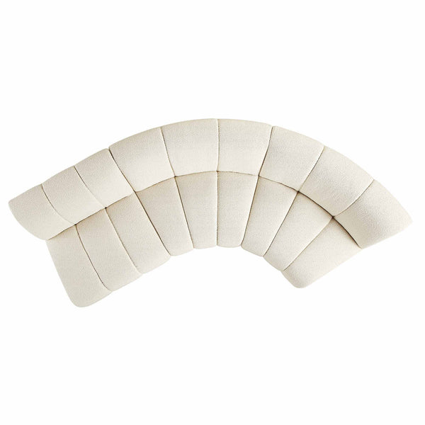 Granvia Ecru Boucle Sectional Sofa, 3-Seater L-Shaped Sofa