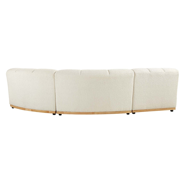 Granvia Ecru Boucle Sectional Sofa, 3-Seater L-Shaped Sofa