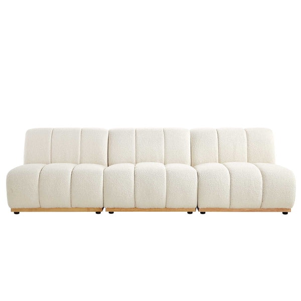Granvia Ecru Boucle Sectional Sofa, 3-Seater Sofa