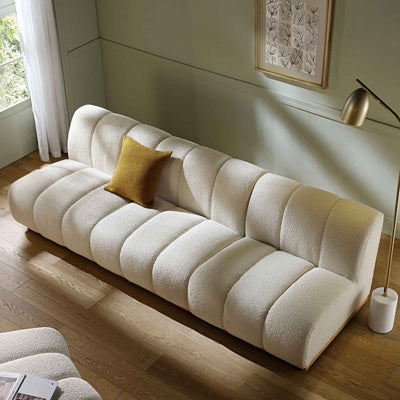 Granvia Ecru Boucle Sectional Sofa, 3-Seater Sofa