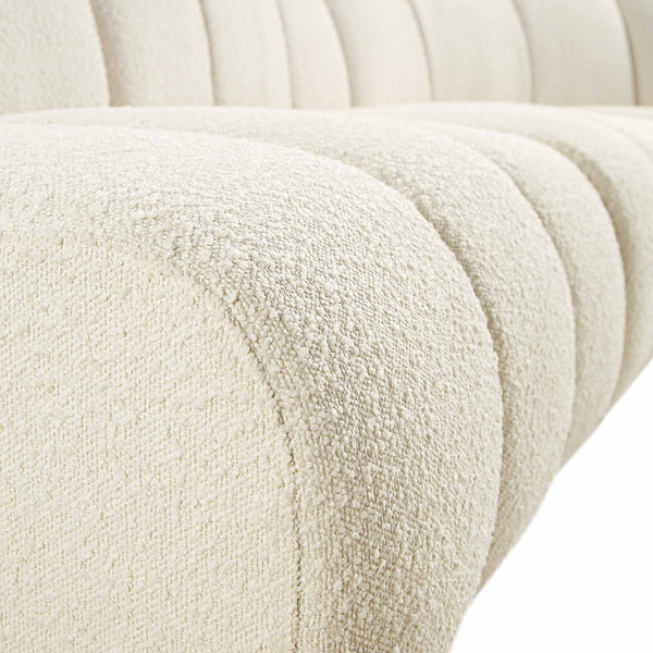 Granvia Ecru Boucle Sectional Sofa, 5-Seater Grand L-Shaped Sofa