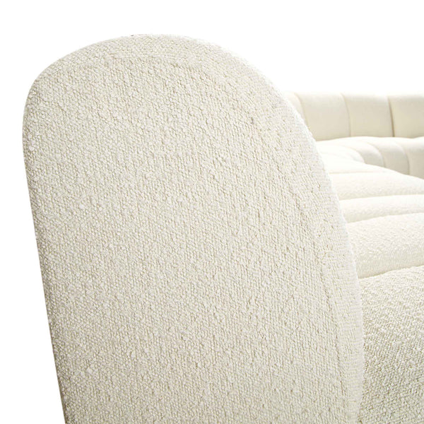 Granvia Ecru Boucle Sectional Sofa, 5-Seater Grand L-Shaped Sofa