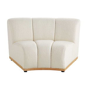 Granvia Ecru Boucle Sectional Sofa, 1-Seater Curved Sofa
