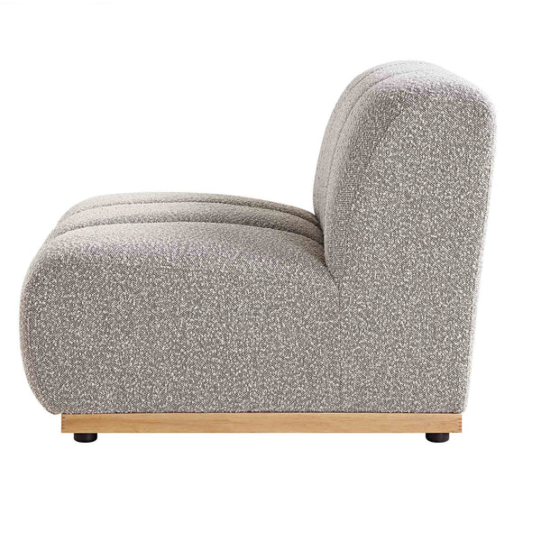 Granvia Taupe Boucle Sectional Sofa, 1-Seater Armless Sofa