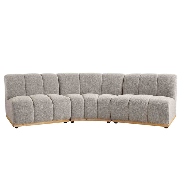 Granvia Taupe Boucle Sectional Sofa, 3-Seater Corner Sofa