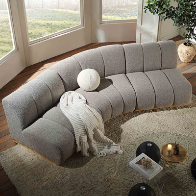 Granvia Taupe Boucle Sectional Sofa, 3-Seater Corner Sofa