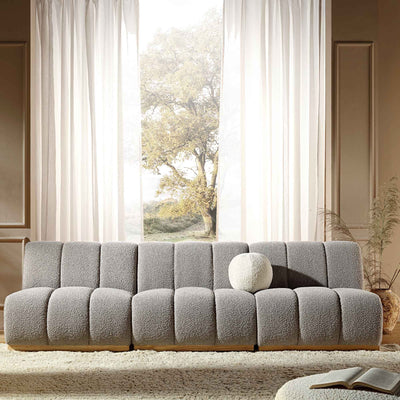 Granvia Taupe Boucle Sectional Sofa, 3-Seater Sofa