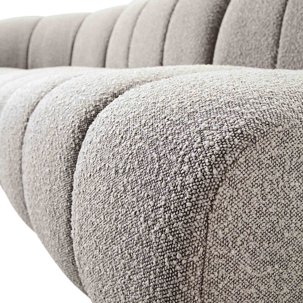 Granvia Taupe Boucle Sectional Sofa, 5-Seater Grand L-Shaped Sofa