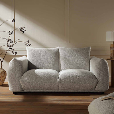 Gianni Two Seater Sofa, Mist Gray Boucle