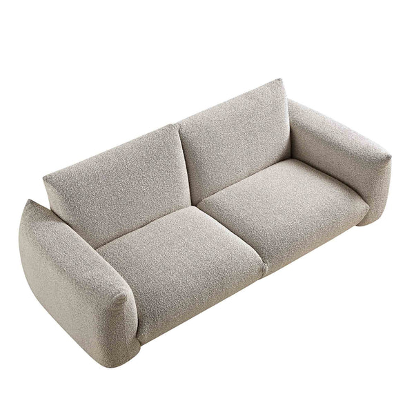 Gianni Three Seater Sofa, Mist Gray Boucle