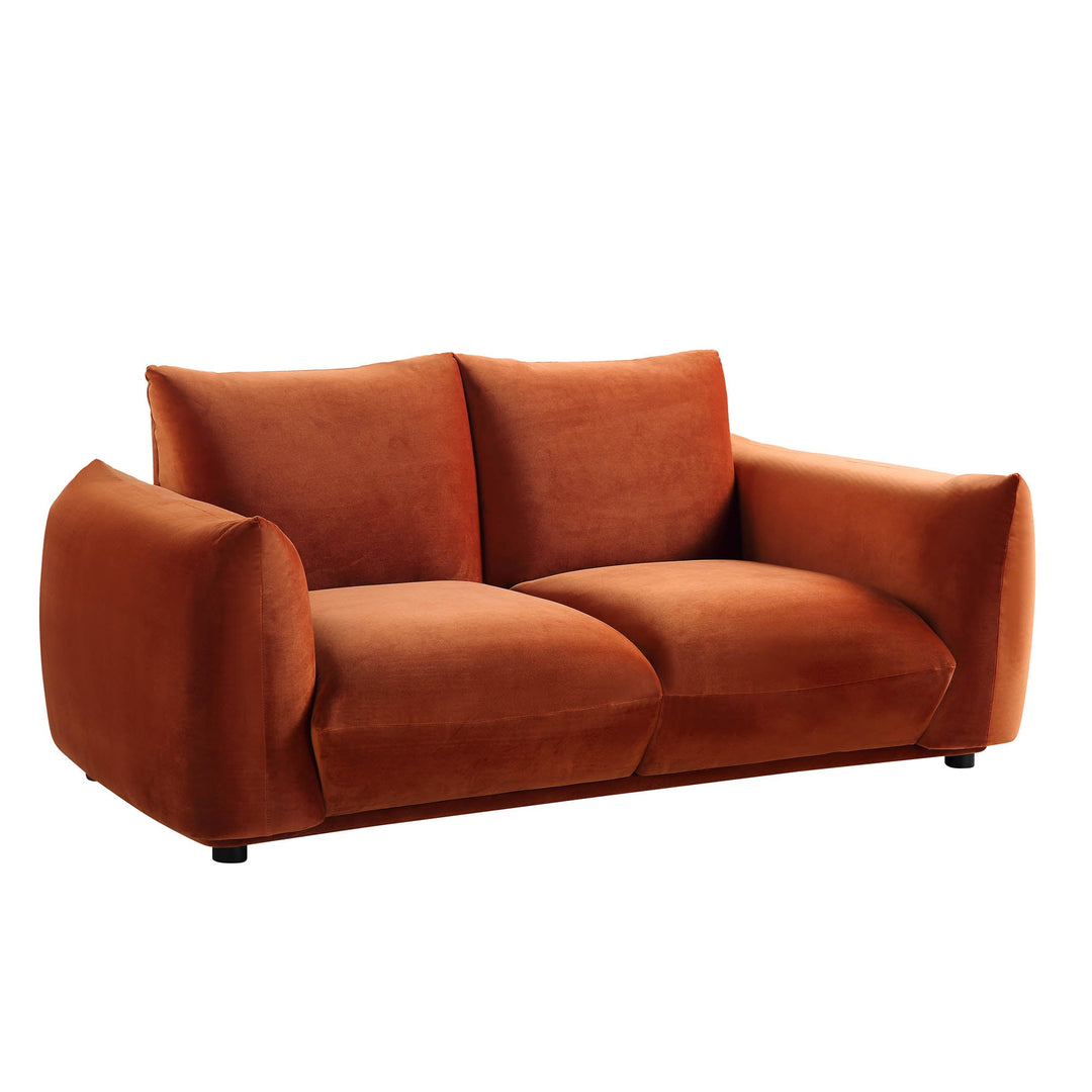 Gianni Two Seater Sofa, Rust Velvet | daals.com