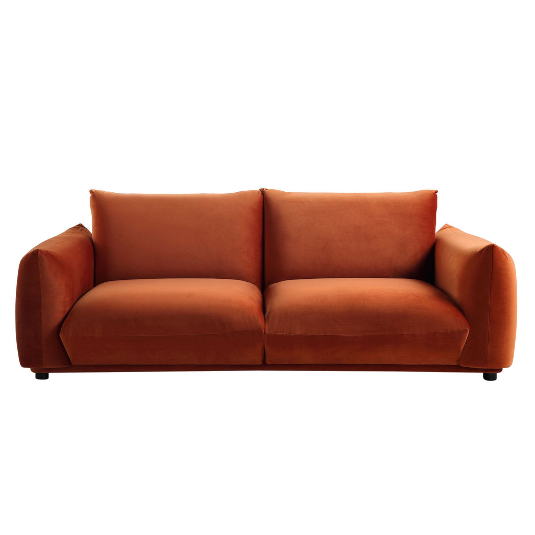 Gianni Three Seater Sofa, Rust Velvet | daals.com