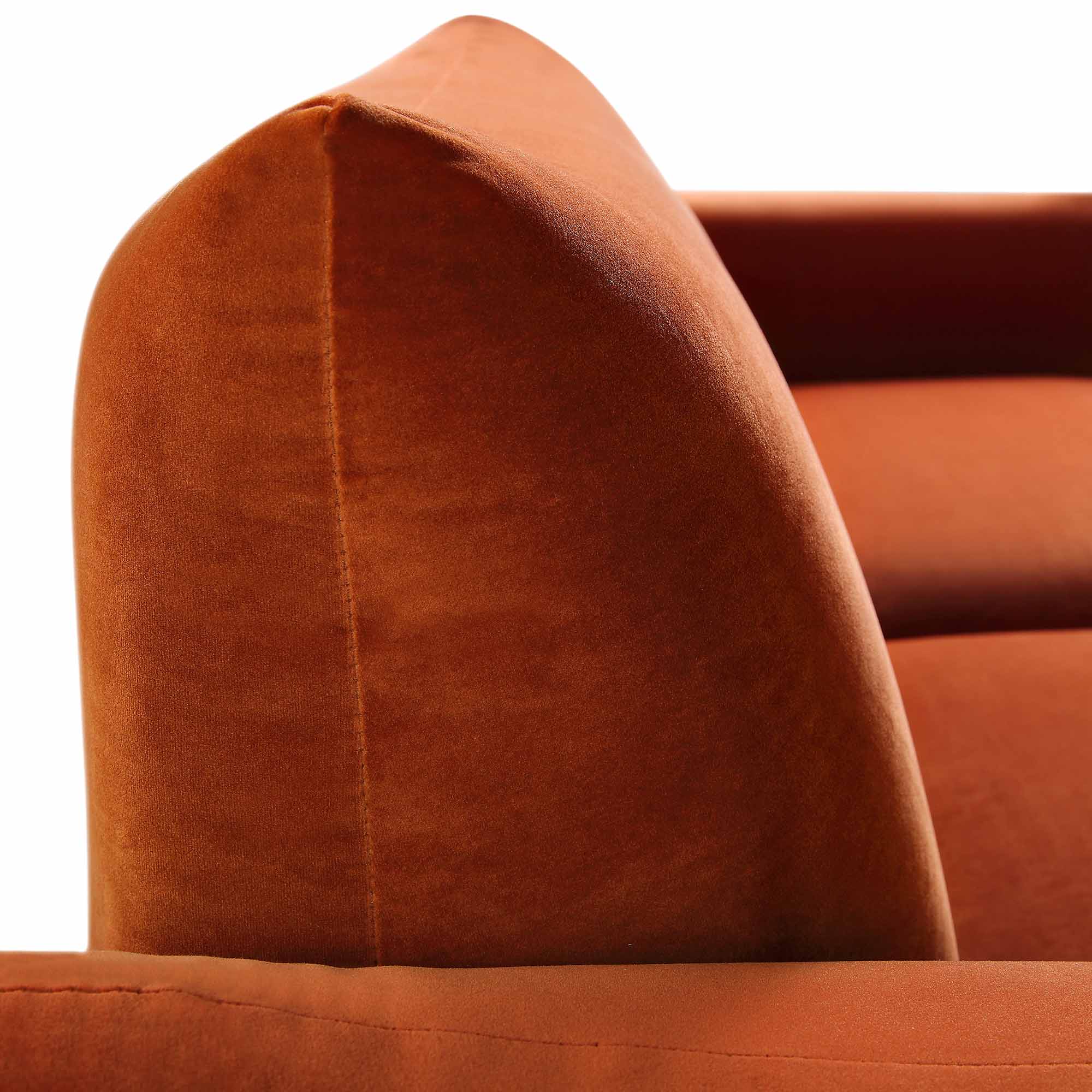 Gianni Three Seater Sofa, Rust Velvet | daals.com