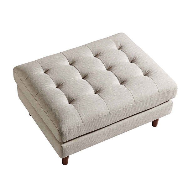 Henrietta Ottoman, Beige Woven Fabric